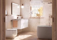 #Roca: obklady a dlažby #Couvet #Obklady a dlažby #beton #Moderní styl #krémová #Extra velký formát #700 - 1000 Kč/m2 #new #Matný obklad #Koupelna 