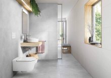 #Roca: obklady a dlažby #Couvet #Obklady a dlažby #beton #Moderní styl #Extra velký formát #700 - 1000 Kč/m2 #new #Matný obklad #Koupelna #šedá 