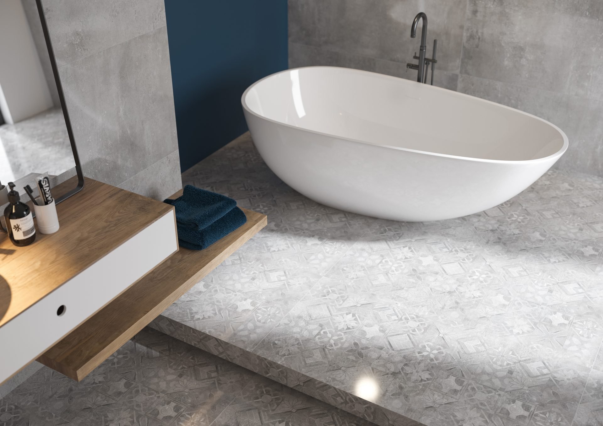 #Cerrad #Softcement #Obklady a dlažby #inserta #Moderní styl #Patchwork #šedá #Lesklá dlažba #Matná dlažba #Extra velký formát #Velký formát #500 - 700 Kč/m2 #new #700 - 1000 Kč/m2 #1000 - 1500 Kč/m2 #Koupelna 
