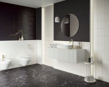 #Koupelna #Black & White #Klasický styl #Retro #bílá #černá #1000 - 1500 Kč/m2 #700 - 1000 Kč/m2 #Ceramika Paradyz #Classy Chic