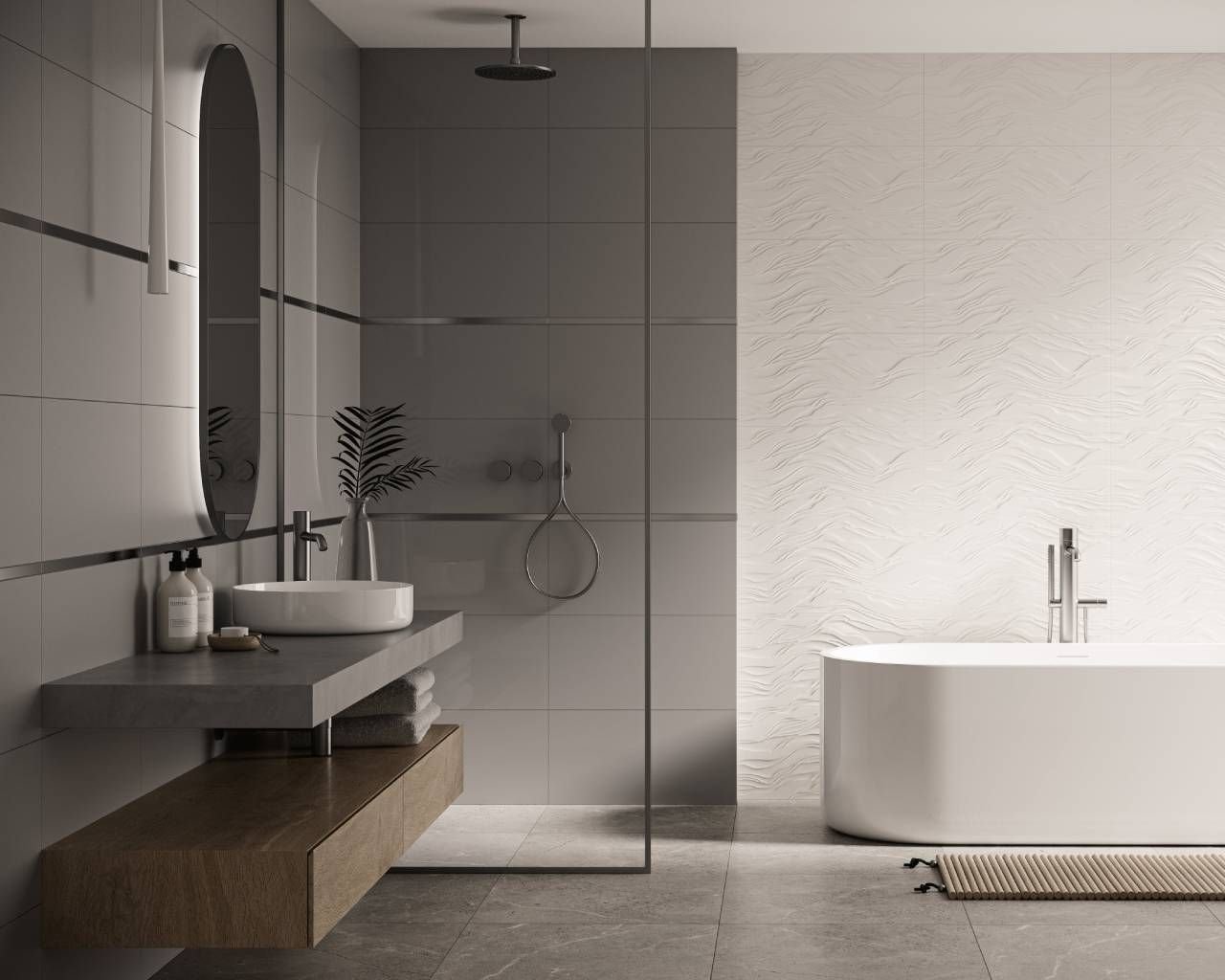#Koupelna #Moderní styl #bílá #zelená #1000 - 1500 Kč/m2 #700 - 1000 Kč/m2 #Ceramika Paradyz #Feelings