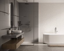 #Koupelna #Moderní styl #bílá #zelená #1000 - 1500 Kč/m2 #700 - 1000 Kč/m2 #Ceramika Paradyz #Feelings