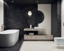 #Ceramika Paradyz #Artstone #Obklady a dlažby #mramor #Moderní styl #černá #Matná dlažba #Extra velký formát #Velký formát #700 - 1000 Kč/m2 #new #Koupelna #Klasický styl 