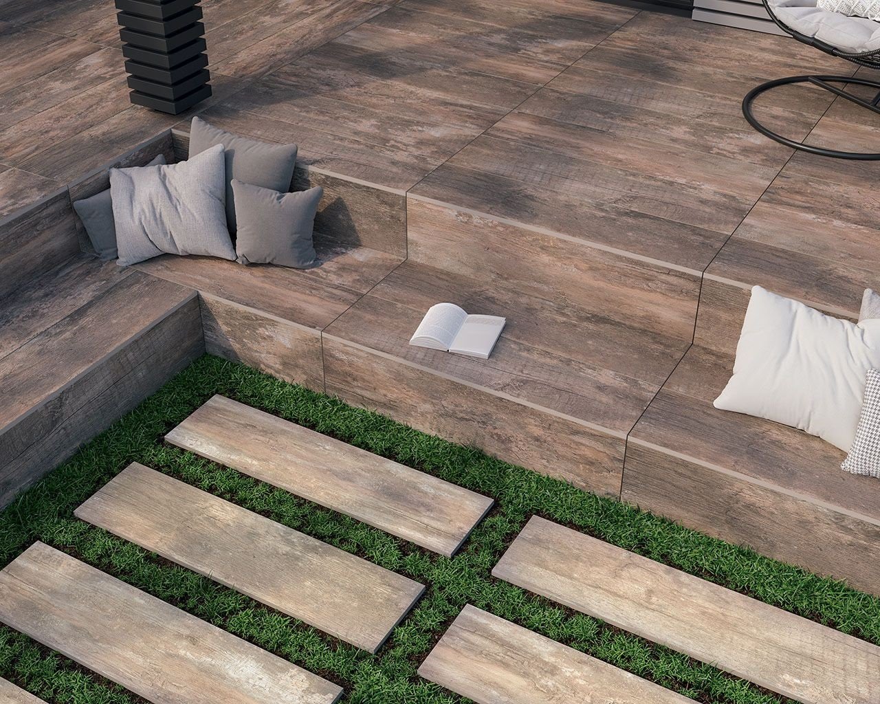 #Ceramika Paradyz #Wetwood #Obklady a dlažby #Terasy a balkony #dřevo #Rustikální styl #hnědá #Matná dlažba #Tloušťka 2 cm na terče #1000 - 1500 Kč/m2 #new 