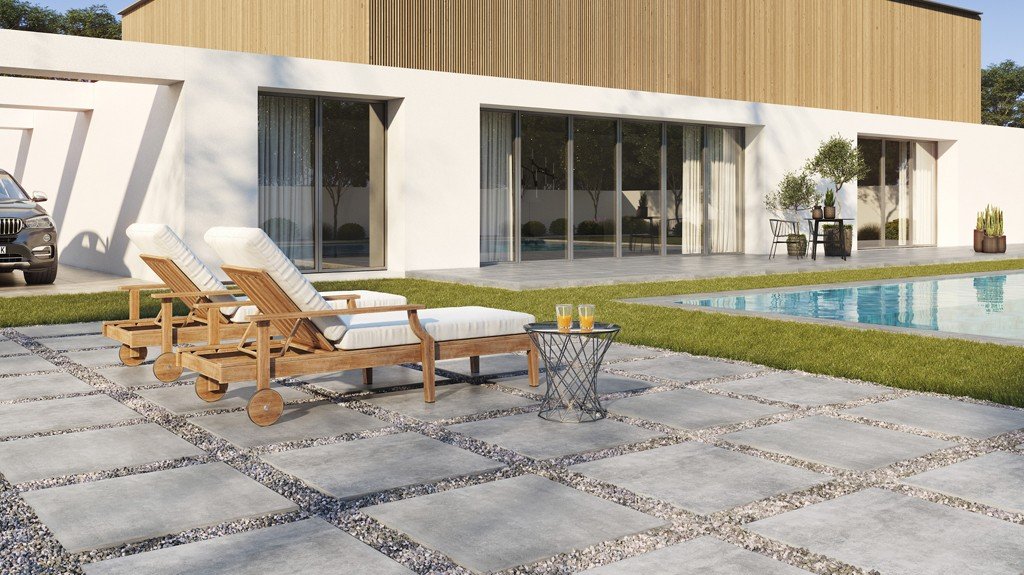 #Cerrad #Montrego 2.0 #Obklady a dlažby #Terasy a balkony #beton #Rustikální styl #šedá #Matná dlažba #Tloušťka 2 cm na terče #1000 - 1500 Kč/m2 #new 
