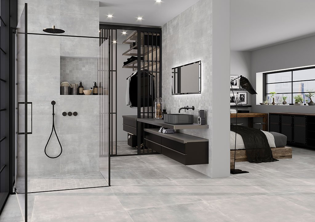 #Ceramiche Paul #More! #Obklady a dlažby #beton #Moderní styl #Matná dlažba #Extra velký formát #1000 - 1500 Kč/m2 #new #šedá #Koupelna 