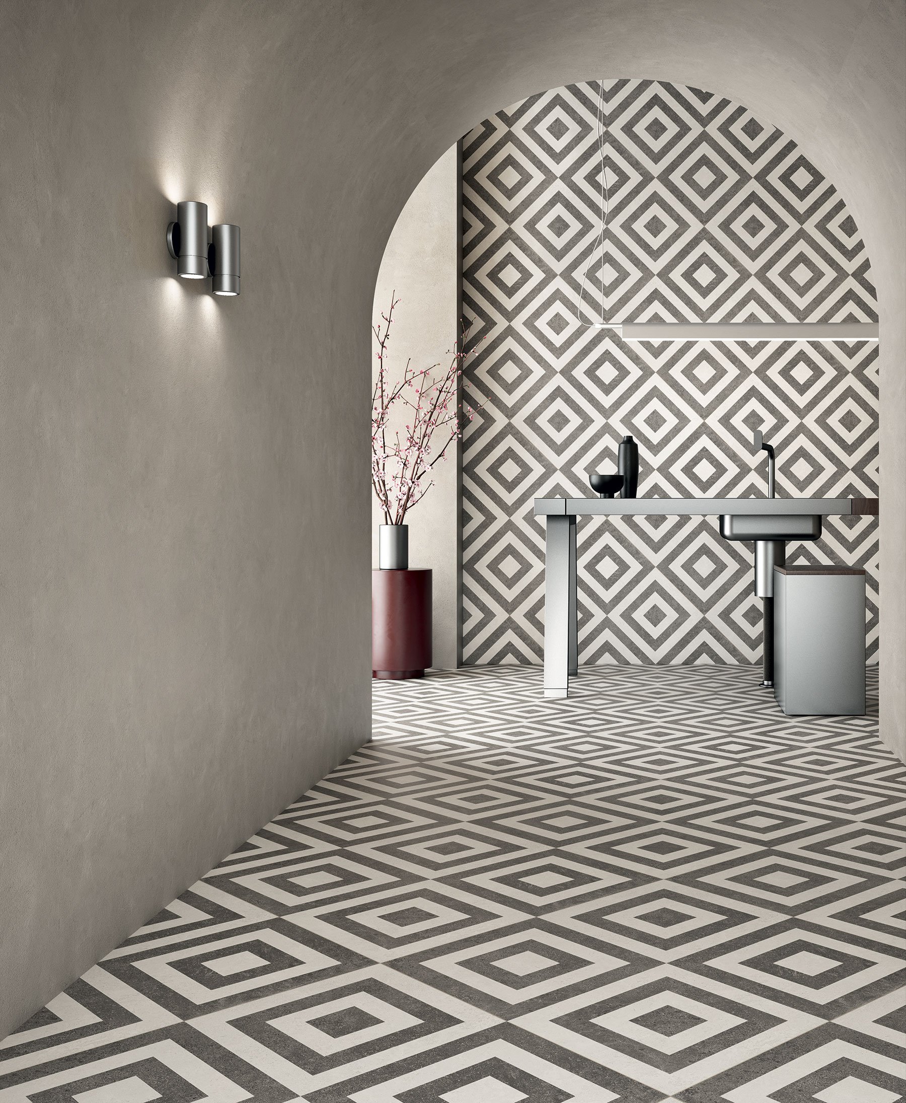 #Koupelna #Obchody a restaurace #Obytné prostory #Moderní styl #hnědá #krémová #šedá #Extra velký formát #Matná dlažba #1500 a výše