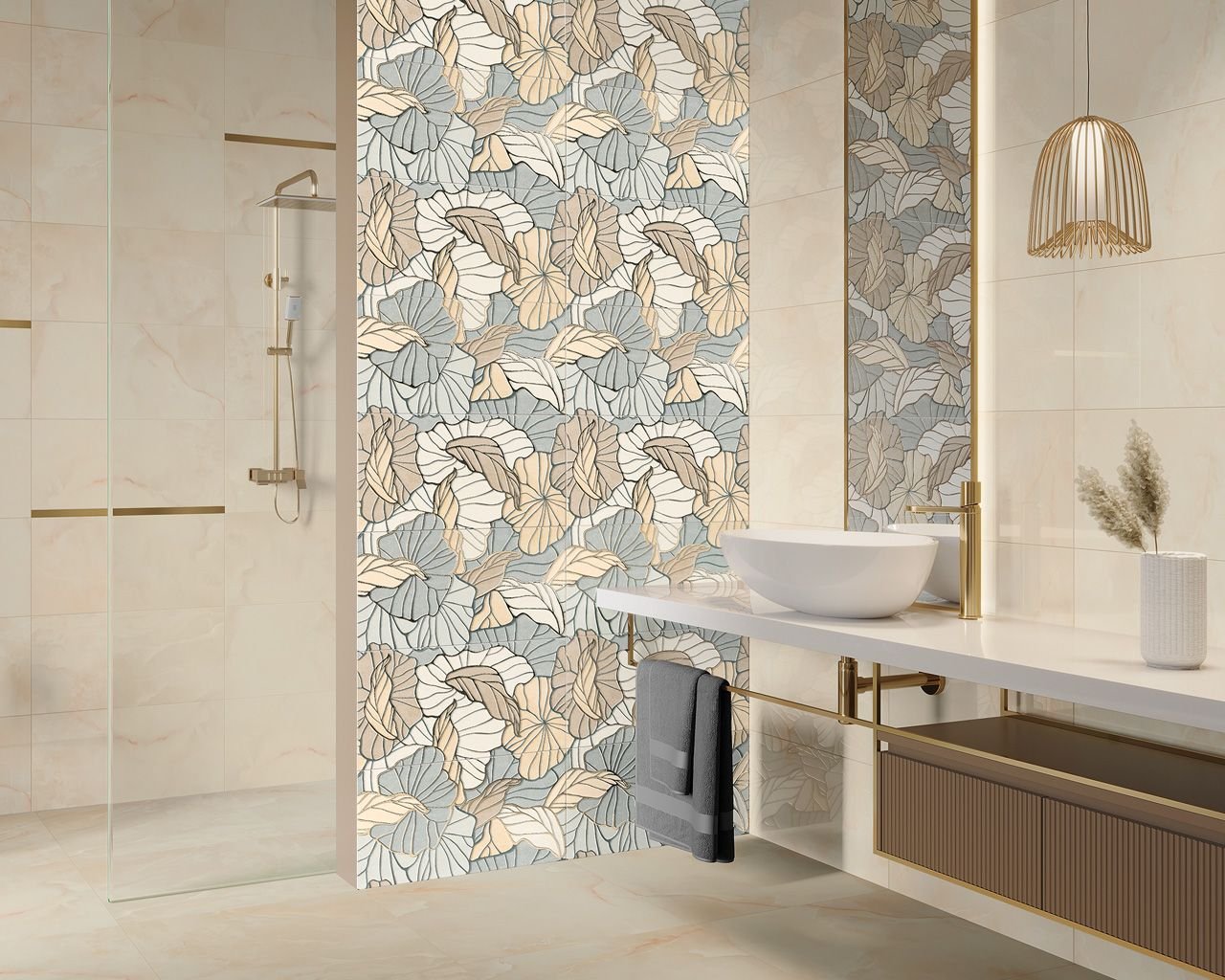 #Koupelna #mramor #Moderní styl #béžová #Lesklý obklad #500 - 700 Kč/m2