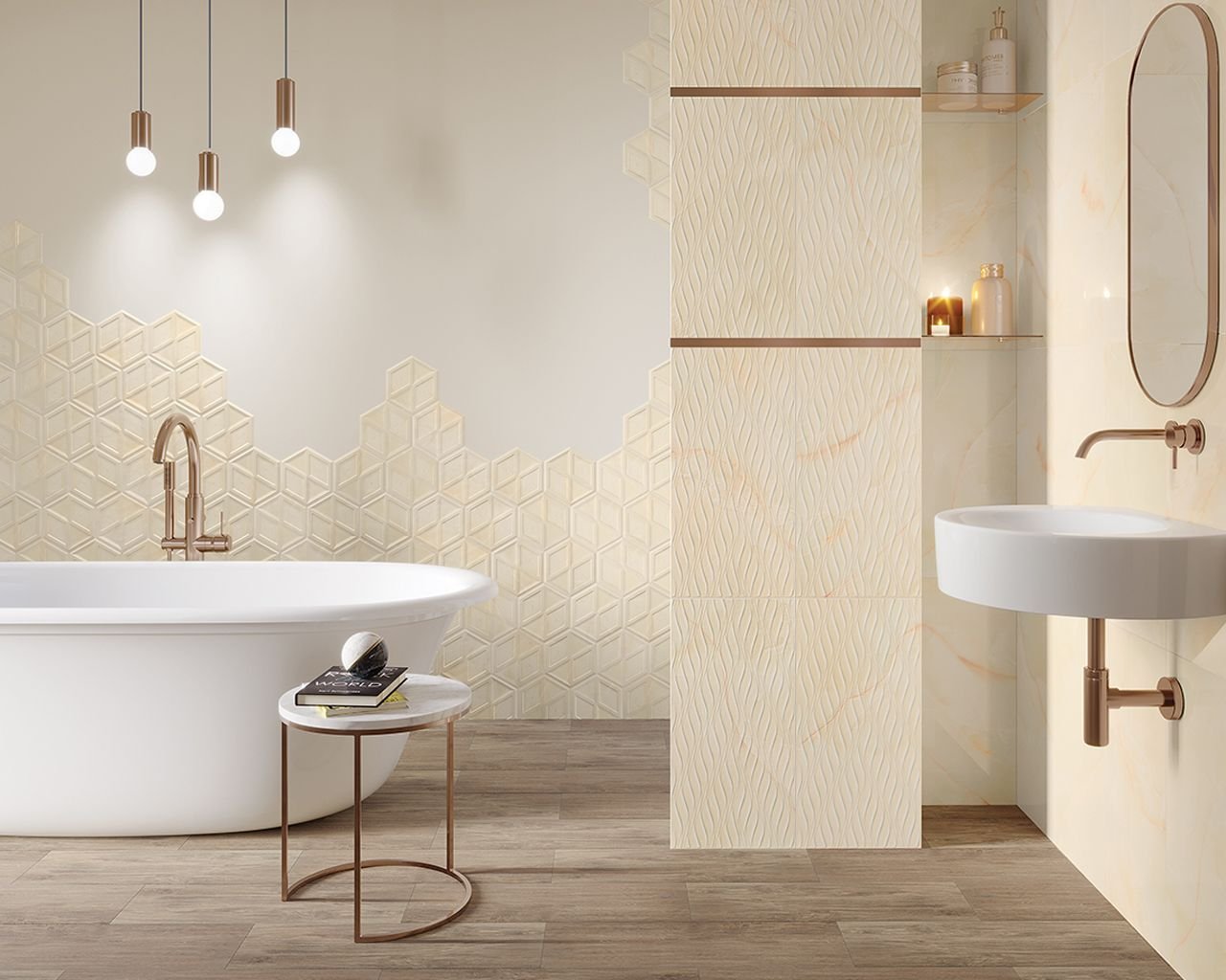 #Koupelna #mramor #Moderní styl #béžová #Lesklý obklad #500 - 700 Kč/m2