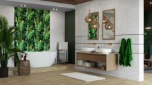 #Koupelna #kámen #Moderní styl #Naturální styl #šedá #Velký formát #Lesklý obklad #700 - 1000 Kč/m2