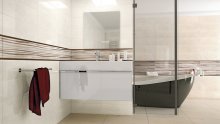 #Koupelna #beton #Klasický styl #béžová #krémová #šedá #Střední formát #Lesklý obklad #500 - 700 Kč/m2 #Ceramika Konskie #Franco