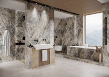 #Koupelna #Kuchyně #Obytné prostory #mramor #Klasický styl #Moderní styl #béžová #Extra velký formát #Velký formát #Lesklá dlažba #Matná dlažba #1000 - 1500 Kč/m2 #1500 a výše #Cerrad #Brazilian Quarzite amber
