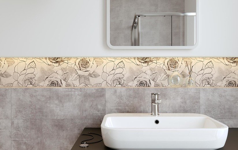 #Koupelna #beton #Moderní styl #šedá #Velký formát #Matný obklad #500 - 700 Kč/m2