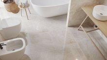 #Koupelna #kámen #Klasický styl #béžová #Velký formát #Matný obklad #1000 - 1500 Kč/m2