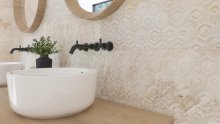 #Koupelna #kámen #Klasický styl #béžová #Velký formát #Matný obklad #1000 - 1500 Kč/m2