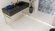 #Koupelna #Moderní styl #šedá #Velký formát #Matný obklad #700 - 1000 Kč/m2