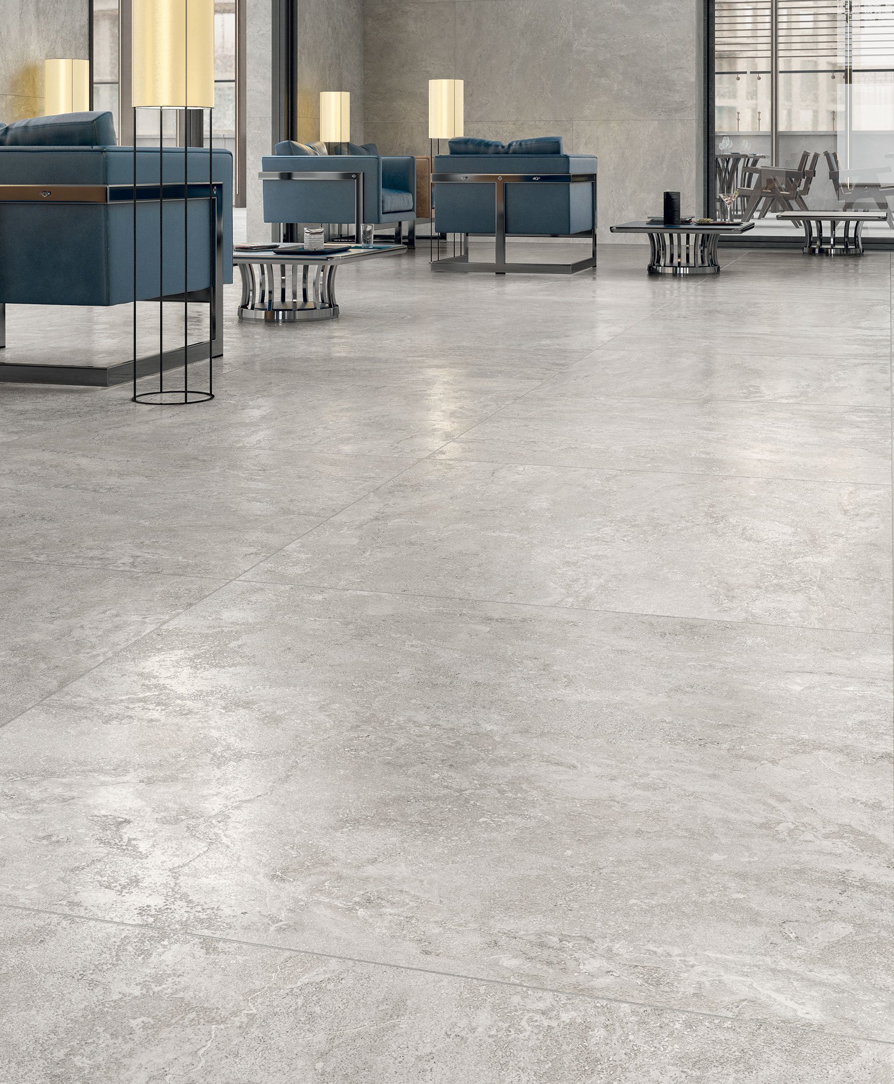 #Koupelna #Kuchyně #Obchody a restaurace #Obytné prostory #Terasy a balkony #kámen #Moderní styl #šedá #Extra velký formát #Tloušťka 2 cm na terče #Velký formát #Matná dlažba #1000 - 1500 Kč/m2 #1500 a výše #NovaBell #Thermae Grey