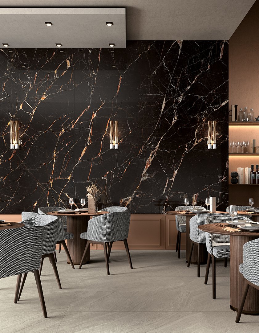 #Koupelna #Obchody a restaurace #Obytné prostory #kámen #mramor #Moderní styl #bílá #černá #modrá #Extra velký formát #Velký formát #Lesklá dlažba #1500 a výše #Ceramic Design #Wanderlust