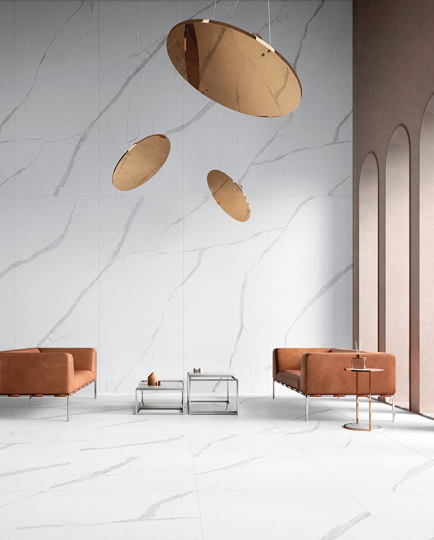 #Obytné prostory #kámen #mramor #Moderní styl #bílá #šedá #zelená #Extra velký formát #Velký formát #Lesklá dlažba #1500 a výše #Ceramic Design #Jolie