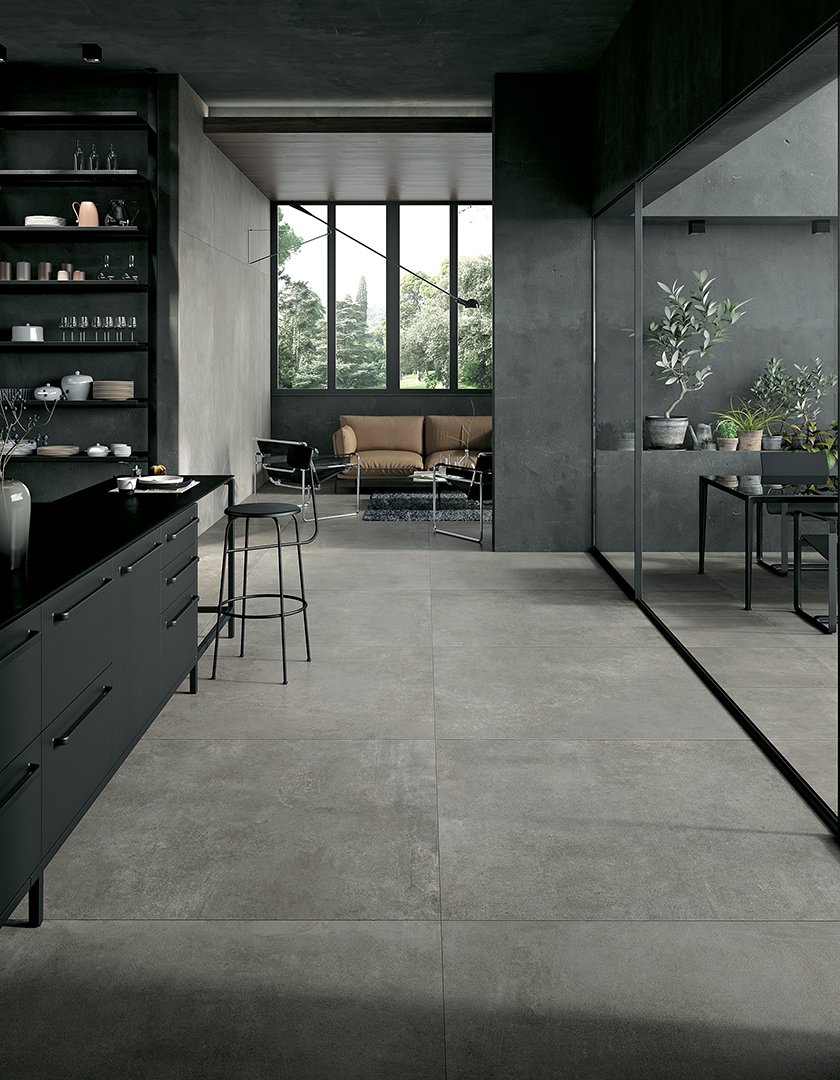 #Koupelna #Kuchyně #Obchody a restaurace #Obytné prostory #Terasy a balkony #beton #Moderní styl #béžová #hnědá #šedá #Extra velký formát #Velký formát #Matná dlažba #1500 a výše
