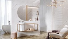 #Koupelna #mramor #Klasický styl #Moderní styl #bílá #Extra velký formát #Lesklý obklad #1000 - 1500 Kč/m2