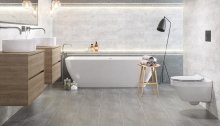#Koupelna #beton #Moderní styl #šedá #Velký formát #Matná dlažba #700 - 1000 Kč/m2