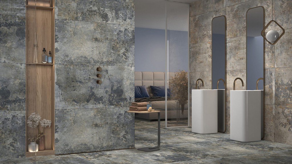#Koupelna #Obytné prostory #kámen #Moderní styl #šedá #Lapovaná dlažba #1000 - 1500 Kč/m2 #700 - 1000 Kč/m2