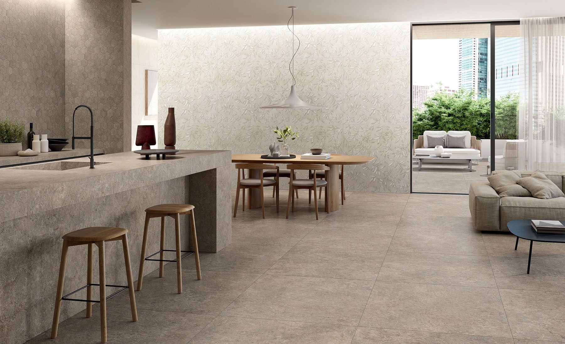 #Koupelna #Kuchyně #Moderní styl #Extra velký formát #Lapovaná dlažba #Matná dlažba #1000 - 1500 Kč/m2 #1500 a výše