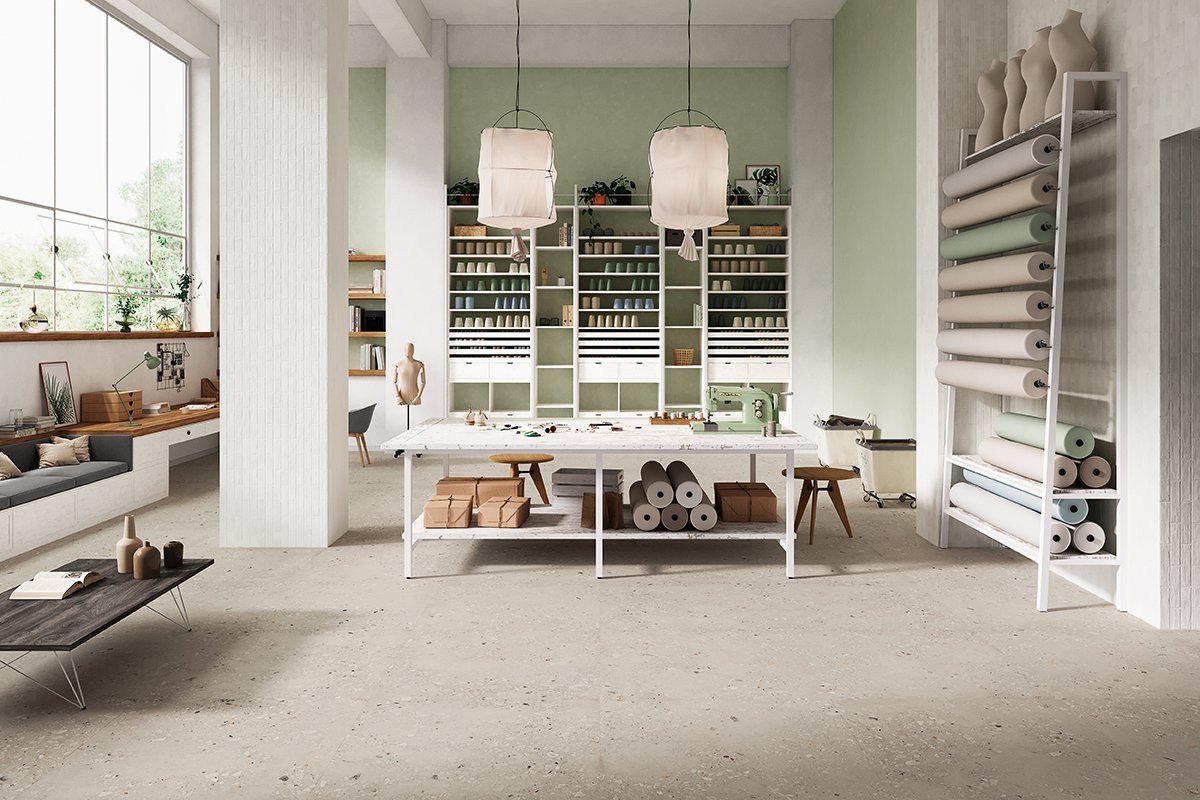 #Koupelna #Obchody a restaurace #Obytné prostory #Terasy a balkony #Venkovní dlažby 2 cm #beton #Moderní styl #béžová #šedá #Extra velký formát #Tloušťka 2 cm na terče #Velký formát #1500 a výše