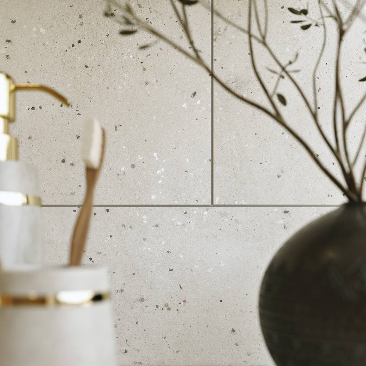 #Koupelna #Obytné prostory #dřevo #terrazzo #Moderní styl #béžová #hnědá #Extra velký formát #Velký formát #Lesklý obklad #Matná dlažba #500 - 700 Kč/m2 #700 - 1000 Kč/m2 #RAKO #Pino
