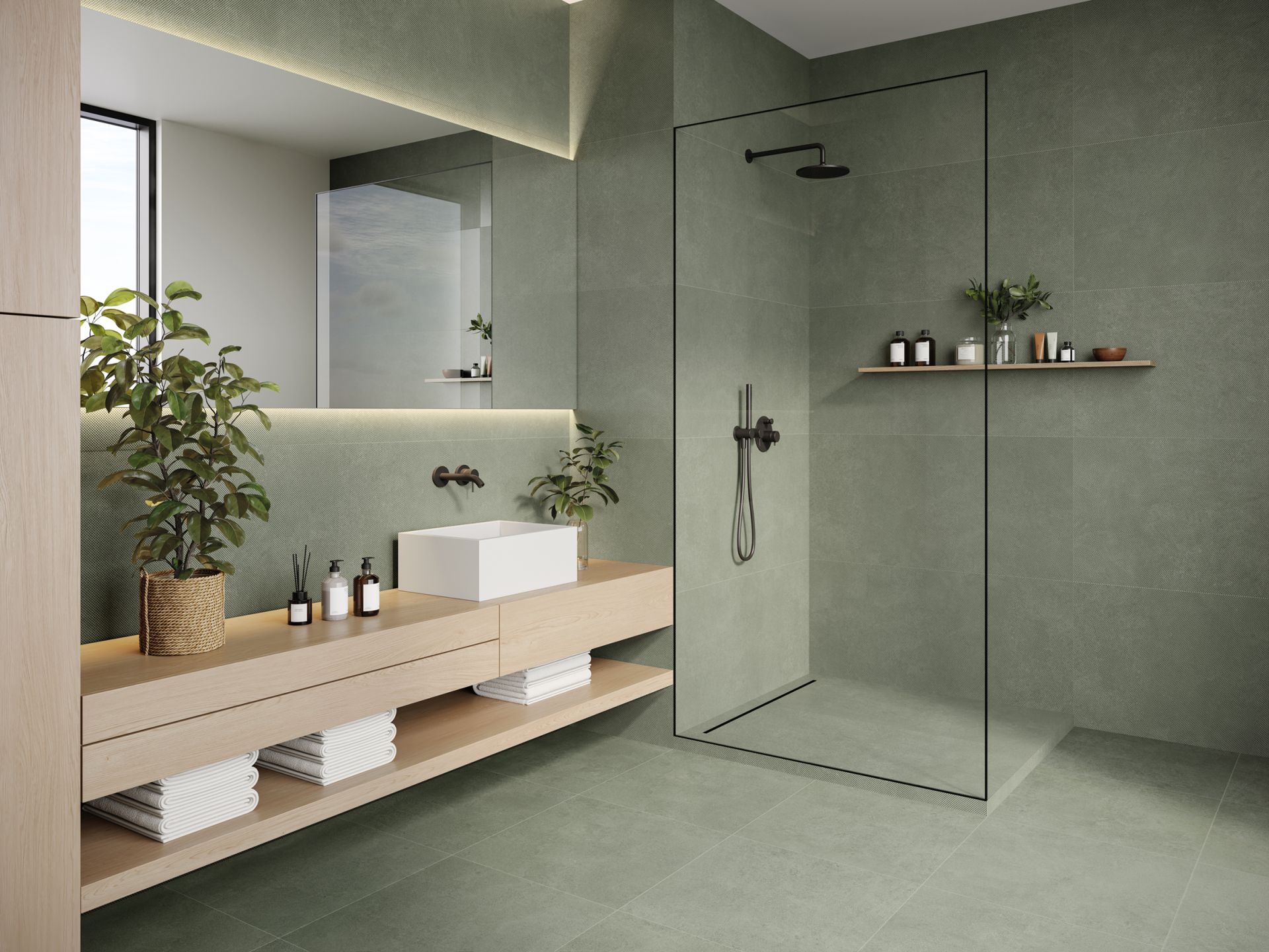 #Koupelna #Kuchyně #Obchody a restaurace #Obytné prostory #Minimalistický styl #Moderní styl #zelená #Střední formát #Velký formát #Matná dlažba #1000 - 1500 Kč/m2 #1500 a výše