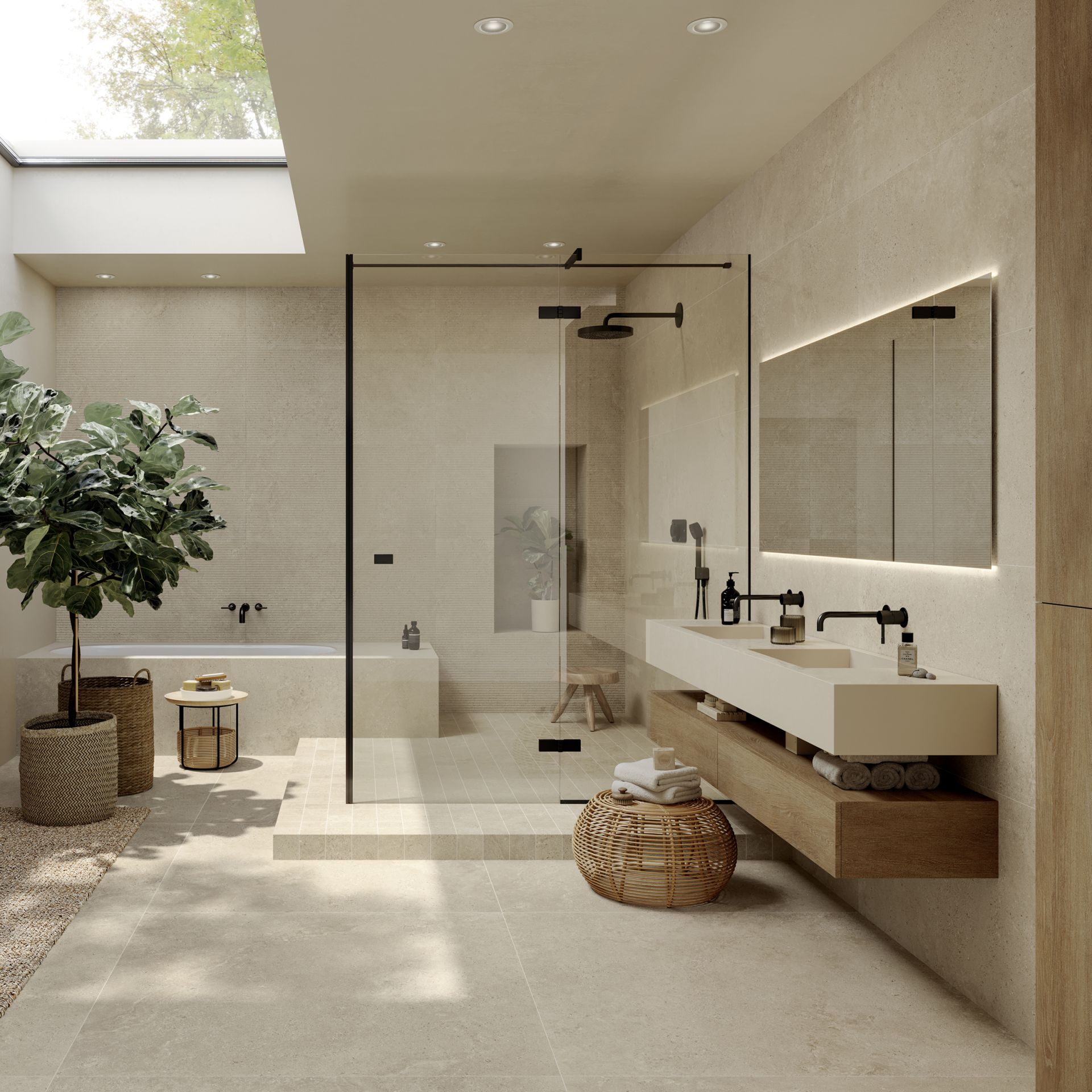 #Koupelna #Kuchyně #Obytné prostory #Terasy a balkony #Venkovní dlažby 2 cm #kámen #Moderní styl #béžová #krémová #Malý formát #Střední formát #Velký formát #Matná dlažba #1000 - 1500 Kč/m2 #1500 a výše