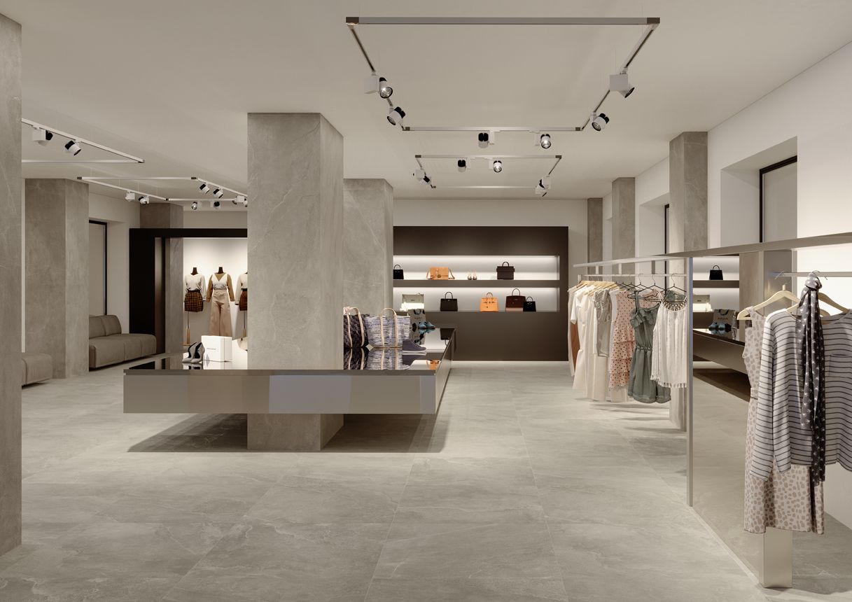 #Koupelna #Kuchyně #Obchody a restaurace #Terasy a balkony #Venkovní dlažby 2 cm #beton #kámen #Moderní styl #béžová #bílá #krémová #šedá #Extra velký formát #Střední formát #Tloušťka 2 cm na terče #Velký formát #Matná dlažba #1000 - 1500 Kč/m2 #1500 a výše