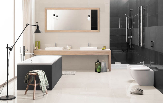#Ceramika Paradyz #Doblo #Obklady a dlažby #Koupelna #Minimalistický styl #bílá #černá #Lesklá dlažba #Matná dlažba #Střední formát #500 - 700 Kč/m2 #700 - 1000 Kč/m2 #new 