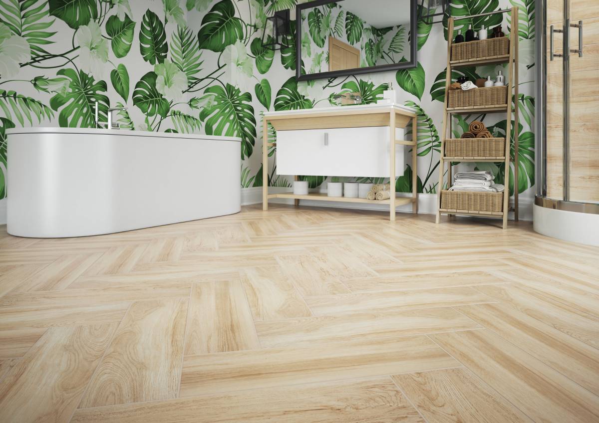 #Obytné prostory #dřevo #béžová #hnědá #Velký formát #500 - 700 Kč/m2 #Ceramika Gres #Mustiq