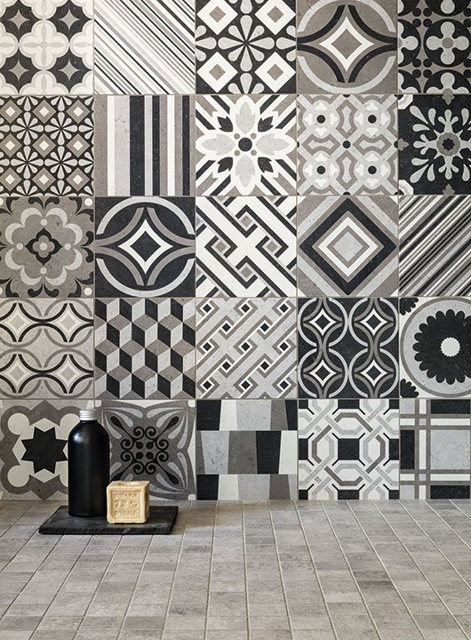 #NovaBell #Déco #Obklady a dlažby #Koupelna #Patchwork #šedá #Matná dlažba #Malý formát #1000 - 1500 Kč/m2 #new