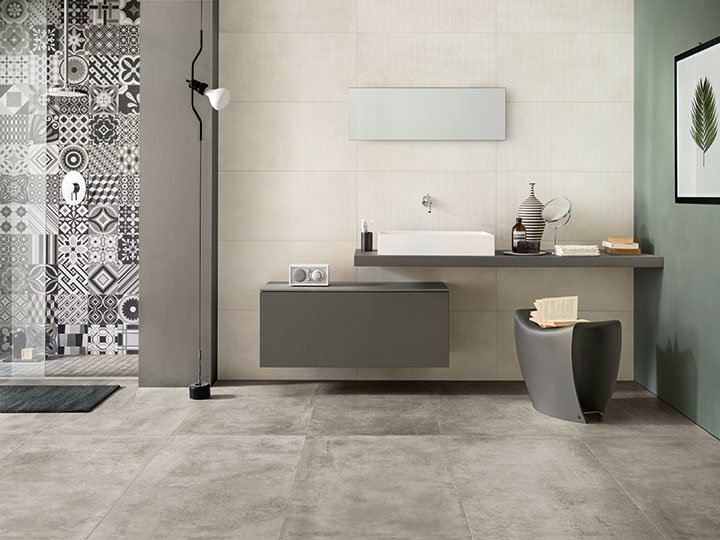 #NovaBell #Déco #Obklady a dlažby #Koupelna #beton #Patchwork #Rustikální styl #šedá #Matná dlažba #Malý formát #1000 - 1500 Kč/m2 #new