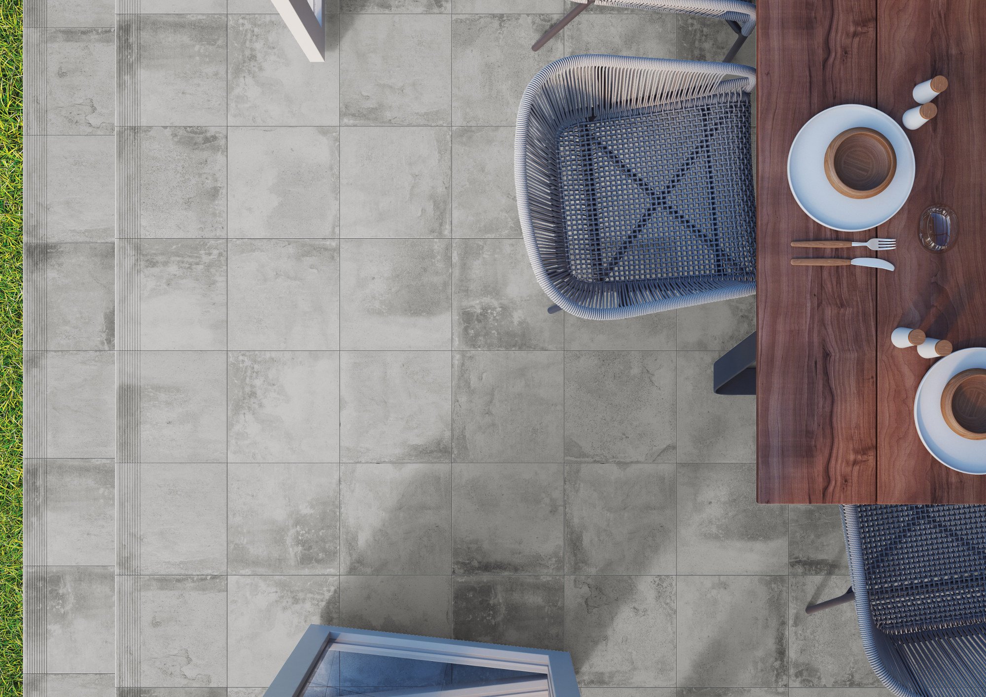 #Terasy a balkony #Střední formát #Bez speciálních úprav - šíře spáry 2 - 6mm #350 - 500 Kč/m2 #béžová #hnědá #šedá #Cerrad #Piatto