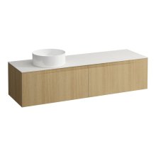 Arun - zásuvkový element 1600, se 2 zásuvkami, s výřezem vlevo, s vrchní deskou Ardesia Bianca