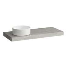 Arun - umyvadlová deska 1200, s výřezem vlevo, tloušťka 80 mm, včetně 2 nástěnných držáků