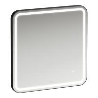 Base 2.0 - zrcadlo čtverec 60x60, LED osvětlení, dotykový senzor, rám černý matný