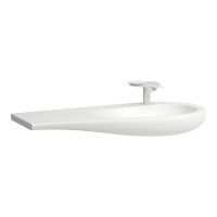 Alessi One - umyvadlo do nábytku 120x50/35, bez otvoru pro baterii, neuzavíratelný odpad