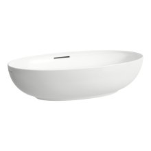 Alessi One - umyvadlová mísa s přepadem 70x40, oválná, vč. keramické krytky odpadního ventilu