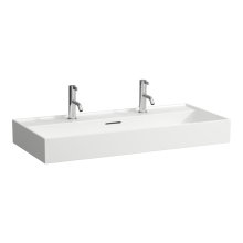 Kartell by Laufen - umyvadlo 100x46, broušená spodní část, 2 otvory pro baterii, přepad