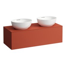 Alessi One - zásuvkový element 1200, s 1 zásuvkou, s výřezem vlevo a vpravo, pro umyvadlo H818975/6, terracotta