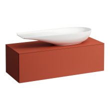 Alessi One - zásuvkový element 1200, s 1 zásuvkou, s výřezem vpravo, pro umyvadlo H818974, terracotta