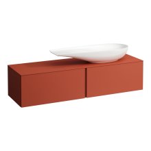 Alessi One - zásuvkový element 1600, se 2 zásuvkami, s výřezem vpravo, pro umyvadlo H818974, terracotta