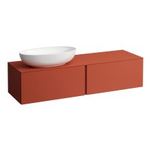 Alessi One - zásuvkový element 1600, se 2 zásuvkami, s výřezem vlevo, pro umyvadlo H818975/6, H818977/8, terracotta