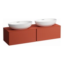 Alessi One - zásuvkový element 1600, se 2 zásuvkami, s výřezem vlevo a vpravo, pro umyvadlo H818975/6, H818977/8, terracotta