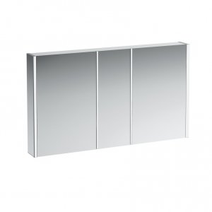 Frame 25 - hliníková zrcadlová skříňka 75x120, LED, el.zásuvka, bílá